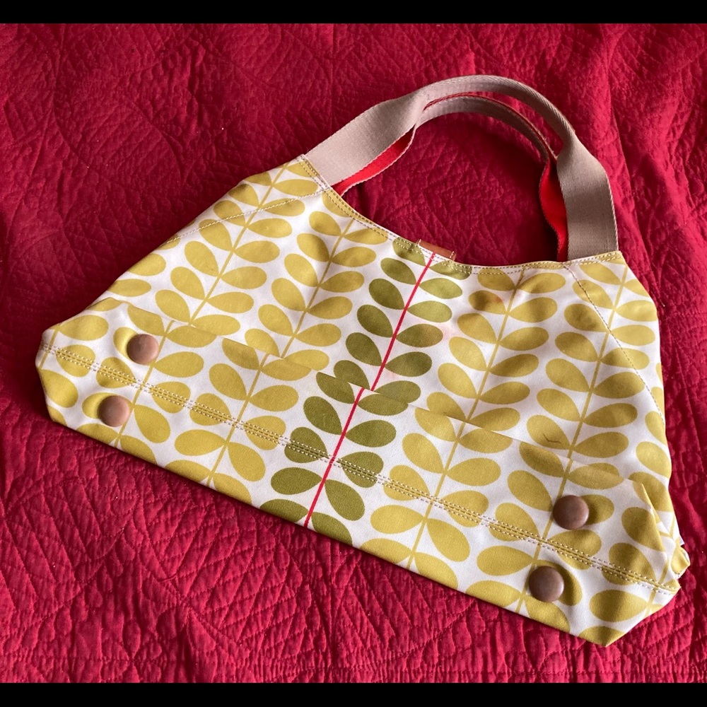 Orla Kiely Classic Stem Check Shoulder Bag Tote Gre… Gem